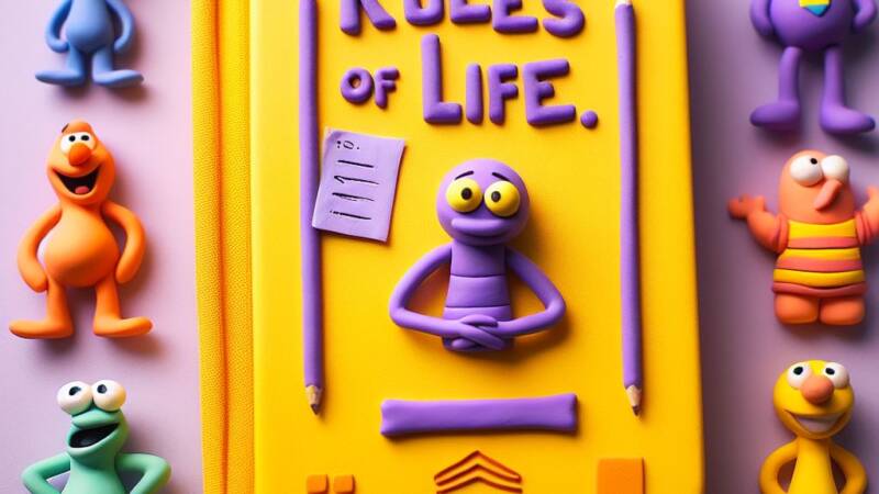 11 rules of life claymation image of ethics plans guidebook