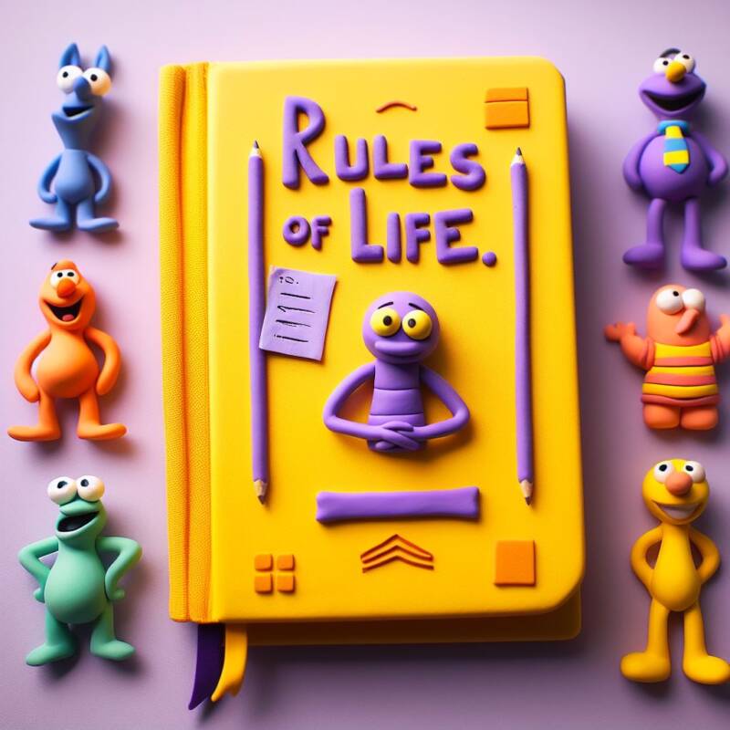 11 rules of life claymation image of ethics plans guidebook
