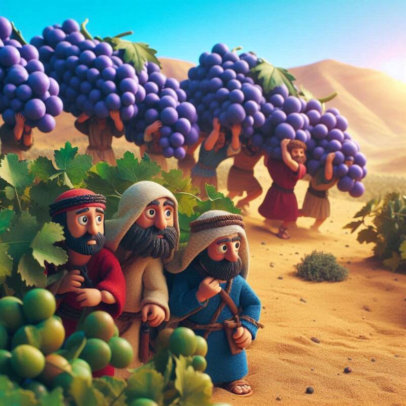 12 spies 10 meraglim scouting out canaan giant grapes ten twelve