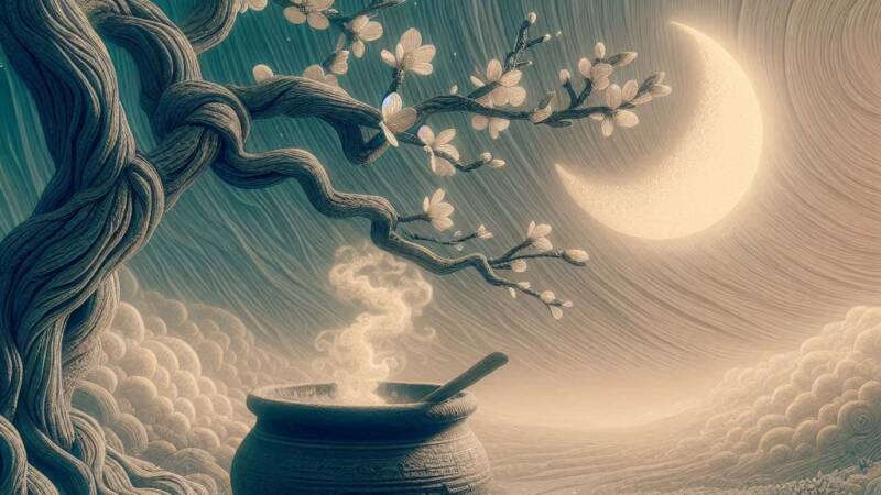 2 visions for jeremiah of a boiling pot and almond tree branch df433