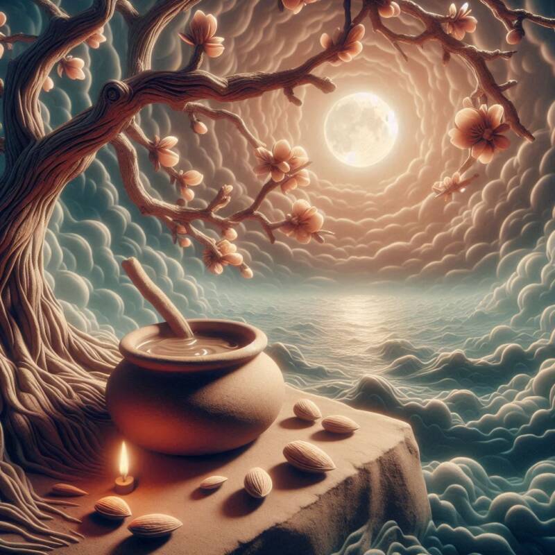 2 visions for jeremiah of a boiling pot and almond tree branch moon c3c