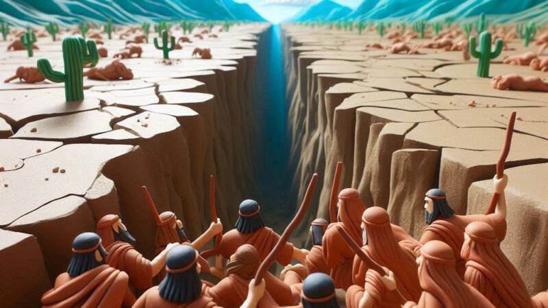 Korach swallowed by the earth along with his rebels punished earthquake