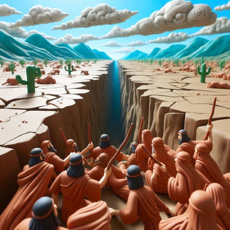 Korach swallowed by the earth along with his rebels punished earthquake