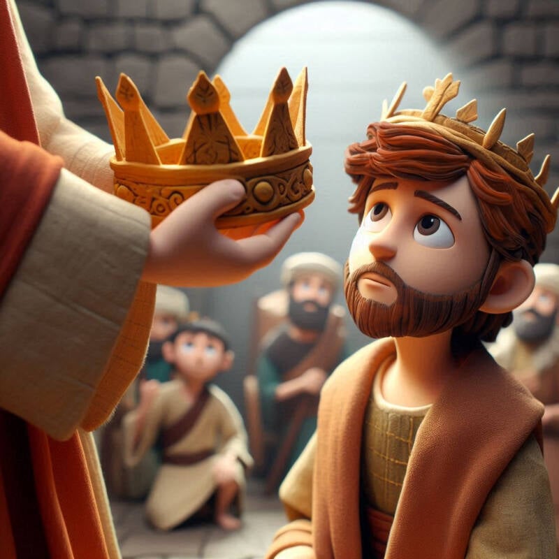 aaa11. melech king solomon david boys coronation of a young king crown anointment