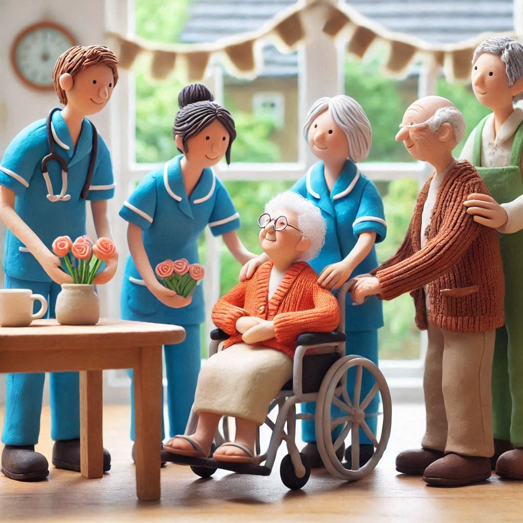 chessed lovingkindness nurse carer elderly help hope mitzvah social justice old folks home residents older woman in wheelchair room offering