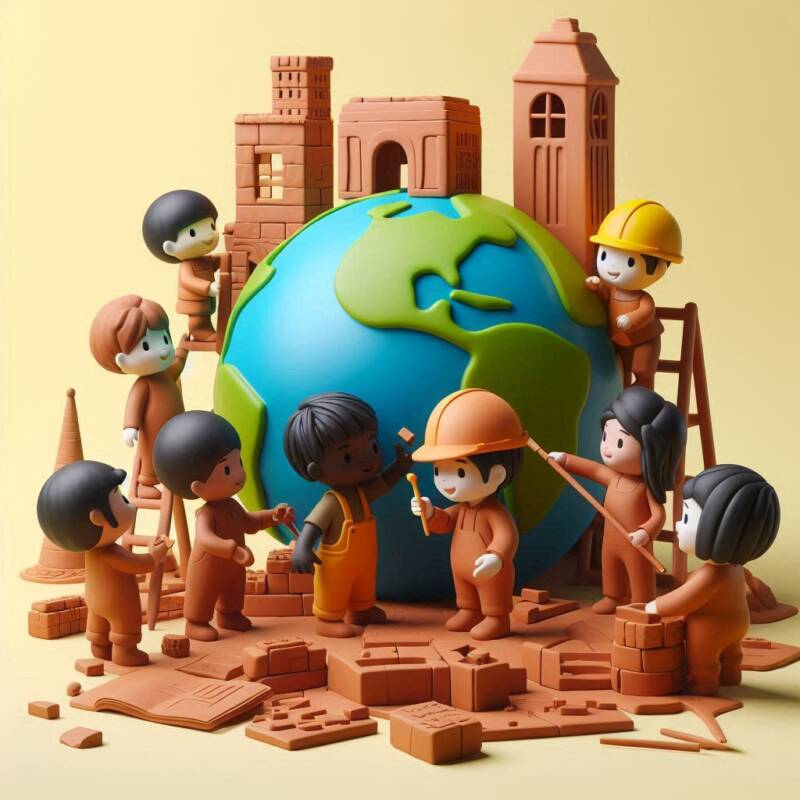 children building the world creating community