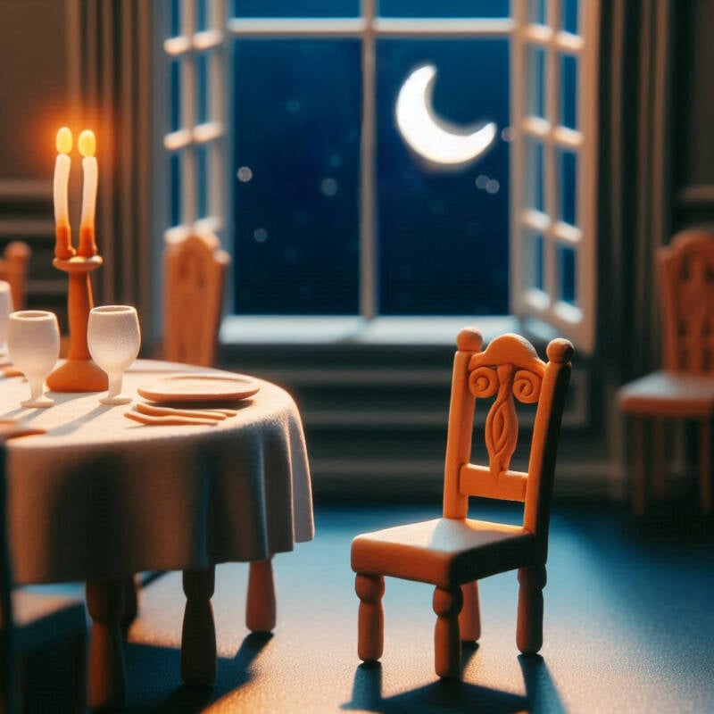 empty chair at new moon banquet rosh chodesh