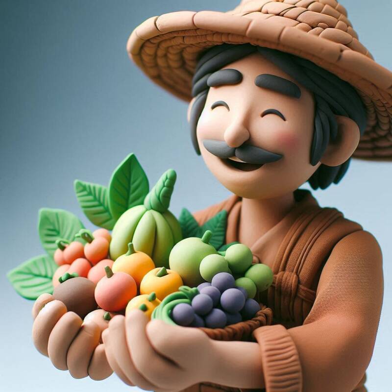 farmer offering his first fruits and declaring thanks