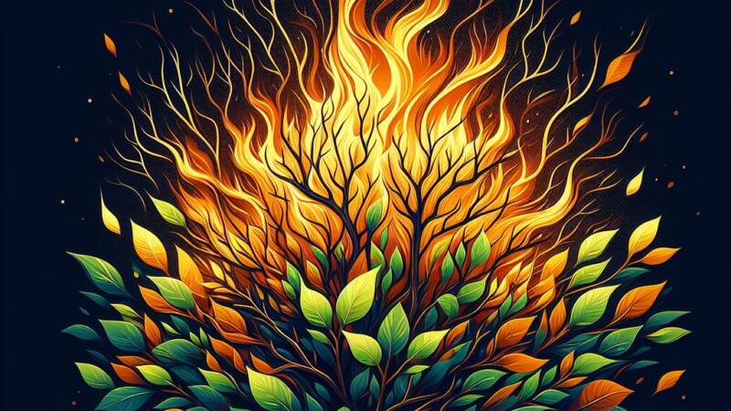 fiery burning bush