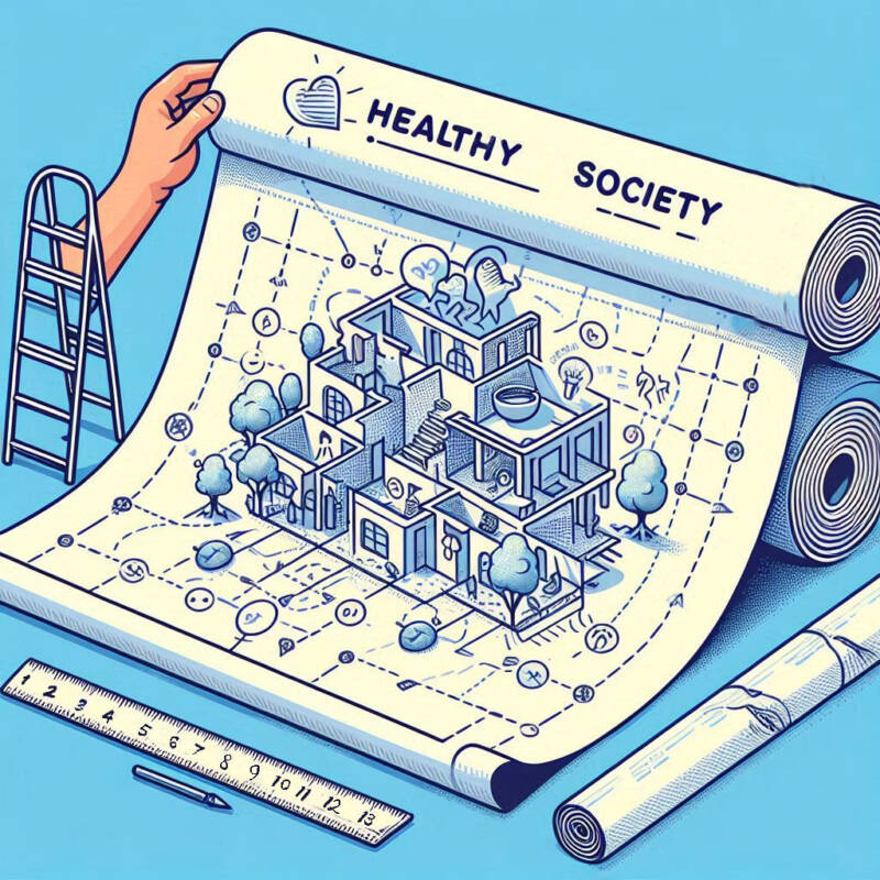 healthy moral society structure designed on blueprint architecture paper