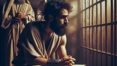 Yosef in prison waiting for help. Image created by The Rabbi Sacks Legacy
