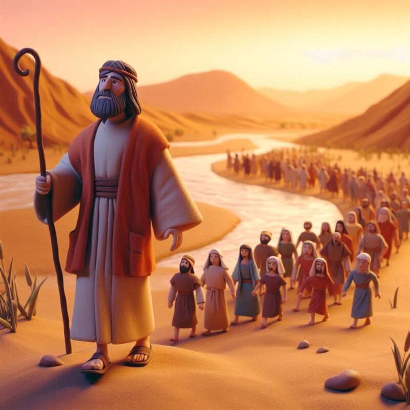 joshua leads bnei yisrael through across jordan to israel jewish people in desert