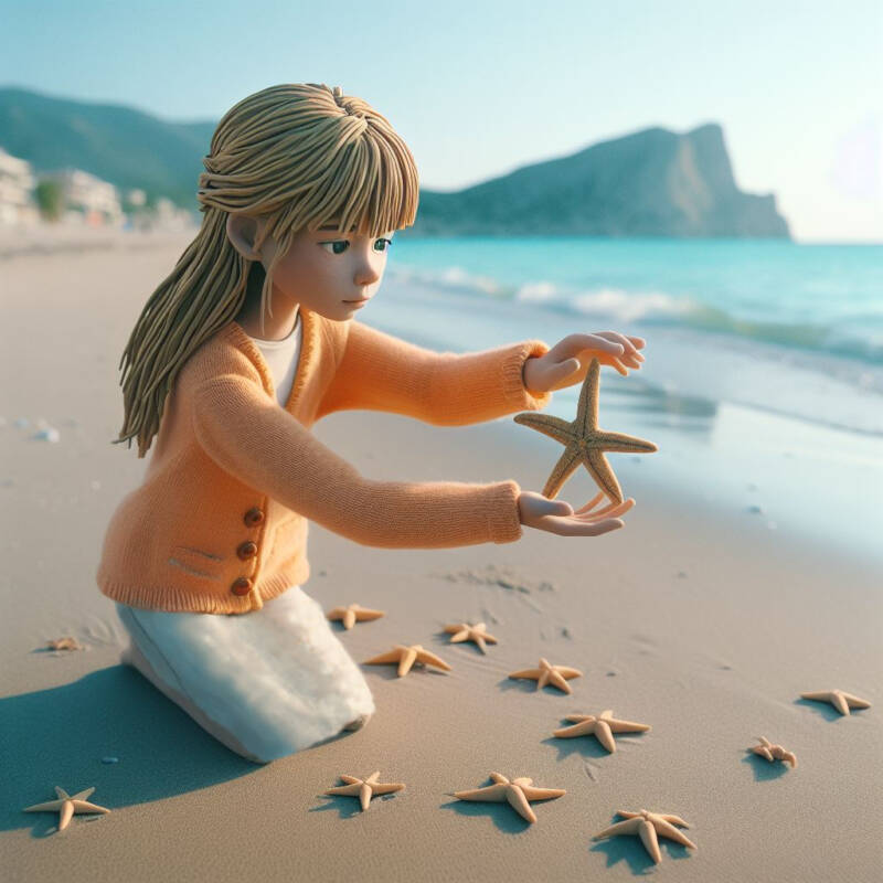 little girl saving the starfish on the beach story