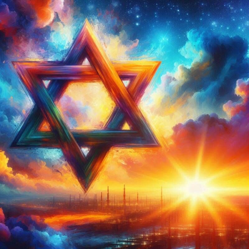 magen david jewish belief sunset vibrant judaism symbol