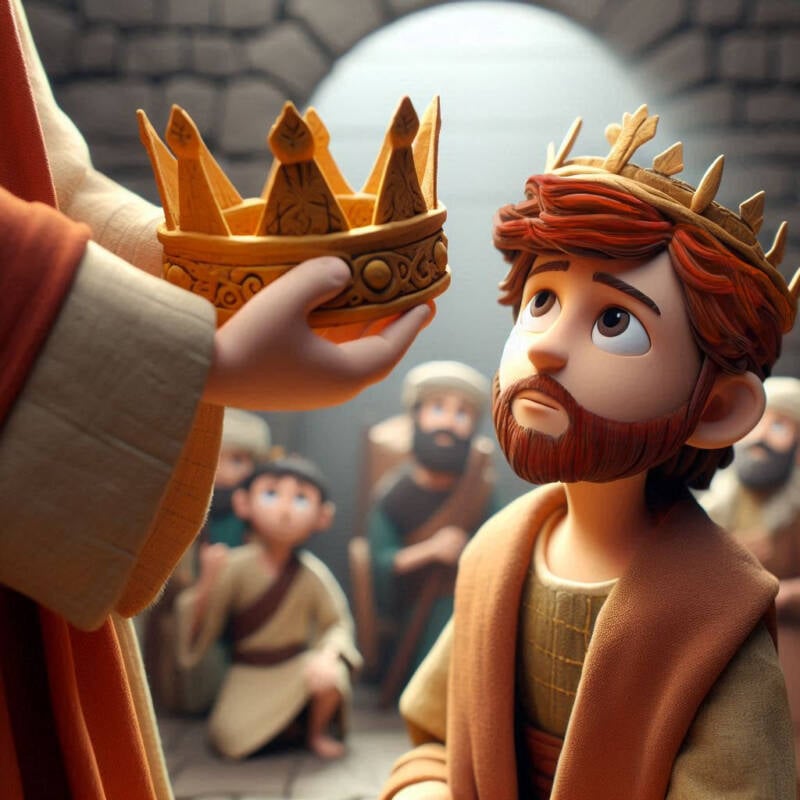 melech king solomon david boys coronation of a young king crown anointment