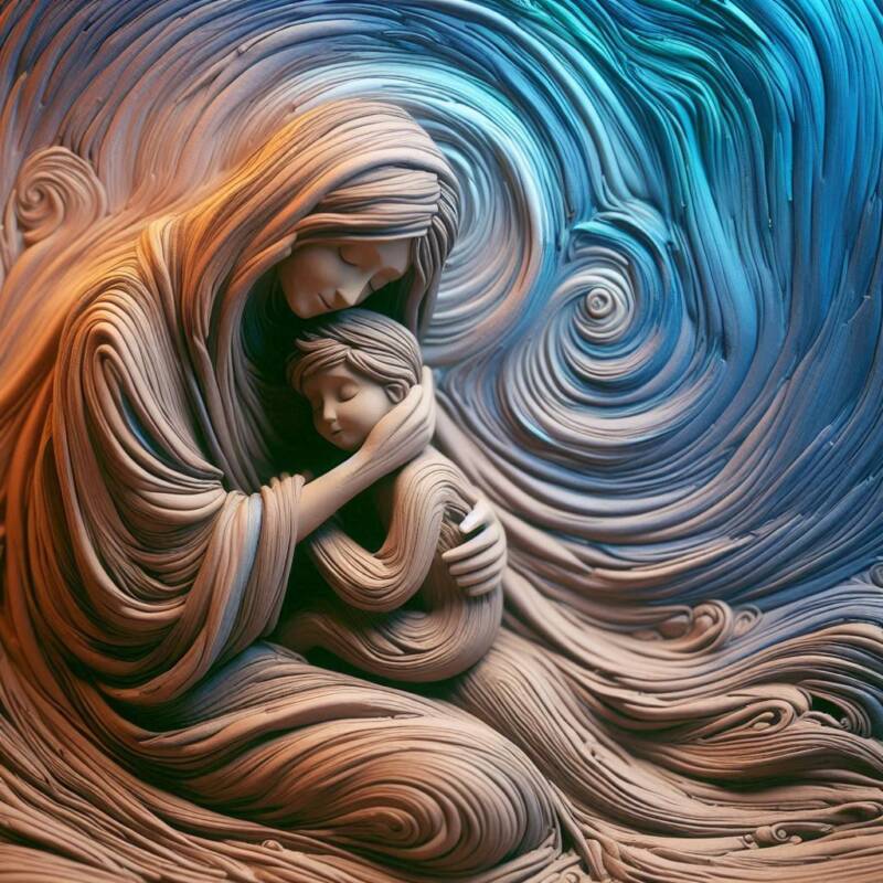 mother comforting child parenting with love