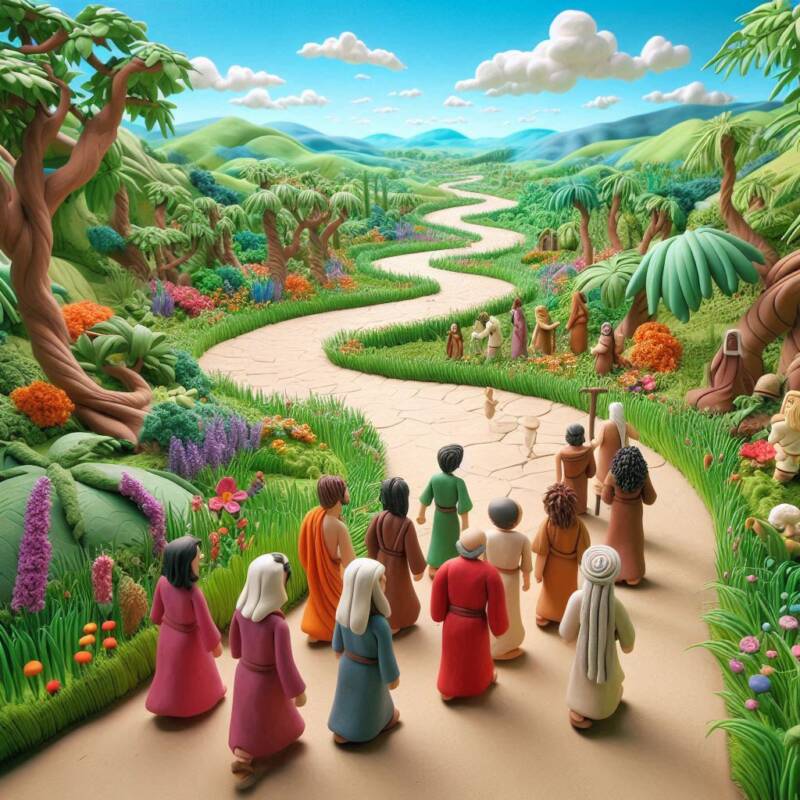 pathway and crowd journey to teshuvah and holy land of israel