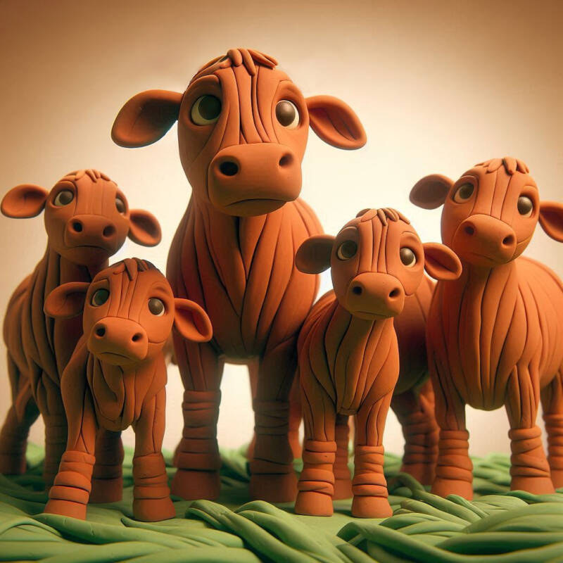 red heifer para adumah 5 cows claymation style