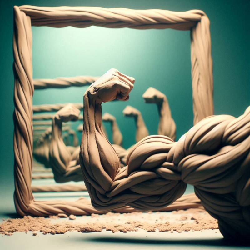 strong arm reflected in mirror strength