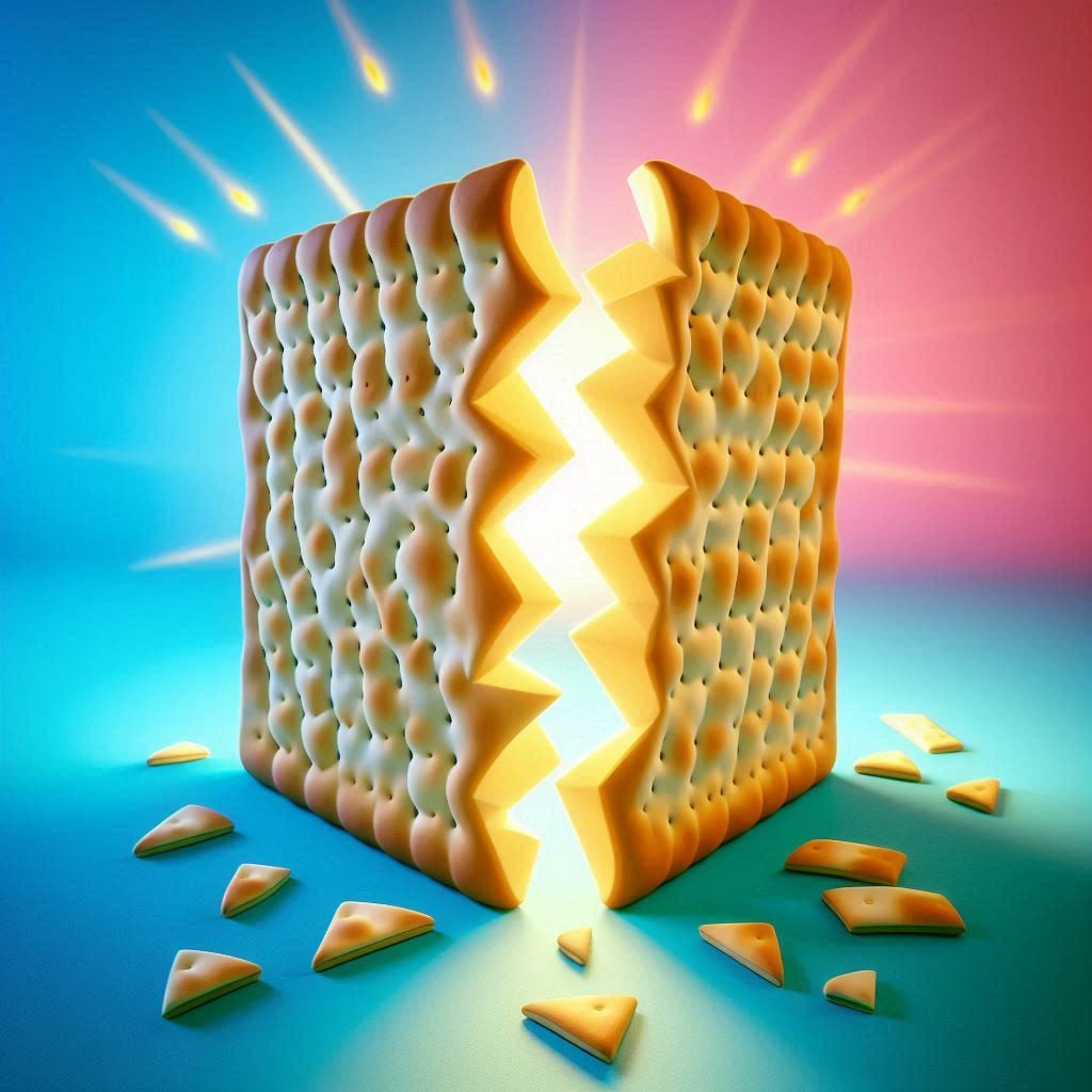 yachatz matza breaking into two pieces freedom symbol for pesach